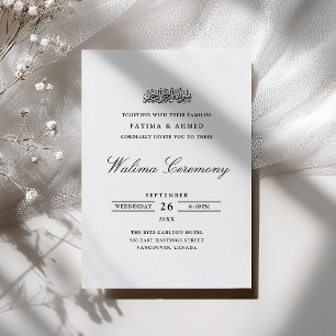 Minimaal Modern Formschoon Zwart Schrift Walima Ce Kaart