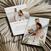 Minimaal modern fotopalmmonogram Dank u wel Bedankkaart