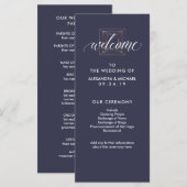 Minimaal Modern Geometrisch Diamanten Huwelijkspro Programmakaart (Voorkant / Achterkant)