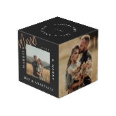 Minimaal Modern Getrouwd & Blij Goud Schrift Kubus (Achter hoekig)