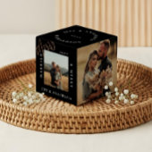 Minimaal Modern Getrouwd & Blij Gouden Script Kubus