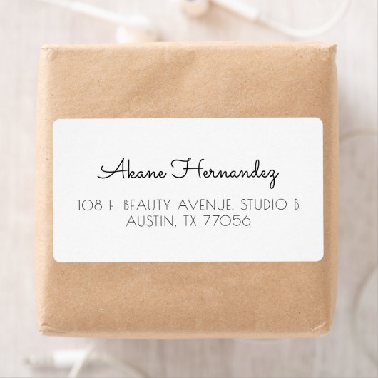 Minimaal modern grafisch verzendadres label (Insitu)