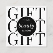 Minimaal Modern Haar Schoonheid Salon Cadeaubon Vierkante Visitekaartje (Voorkant)