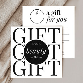 Minimaal Modern Haar Schoonheid Salon Cadeaubon Vierkante Visitekaartje
