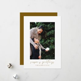 Minimaal Modern Handgeschreven Script Foto Kerstmi Feestdagenkaart