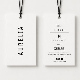 Minimaal modern hanglabel voor kledingmerken visitekaartje
