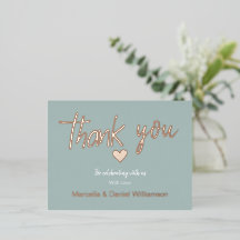 Minimaal Modern Hart en Script Bedankt Bruiloft