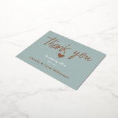 Minimaal Modern Hart en Script Bedankt Bruiloft Folie Uitnodiging Briefkaart (Gedraaid)