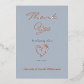 Minimaal Modern Hart en Script Bedankt  Folie Uitnodiging (Voorkant)