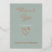 Minimaal Modern Hart en Script Bedankt Folie Uitnodiging (Voorkant)