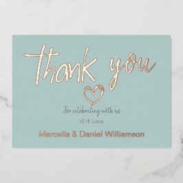 Minimaal Modern Hart en Script Bruiloft  Folie Uitnodiging