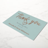 Minimaal Modern Hart en Script Bruiloft Folie Uitnodiging (Gedraaid)