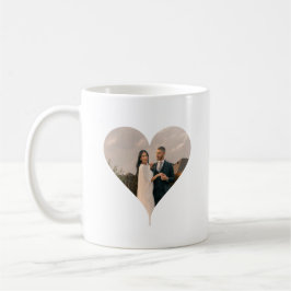 Minimaal Modern Hart Foto Koppel Cadeau Koffiemok