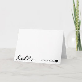 Minimaal Modern Hart Schoon Witte Ontwerp Notitiekaartje