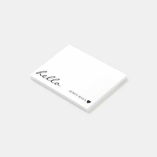 Minimaal Modern Hart Wit Design Post-it® Notes (Schuin)
