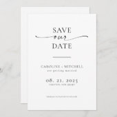 Minimaal modern hedendaags schrift save the date (Voorkant / Achterkant)