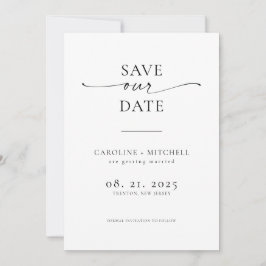 Minimaal modern hedendaags schrift save the date