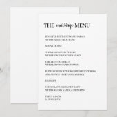 Minimaal Modern Huwelijksontwerp Menu (Voorkant / Achterkant)
