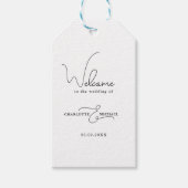 minimaal modern huwelijkswelkom cadeaulabel (Voorkant)