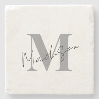 Minimaal modern Initiaal monogram Stenen Onderzetter