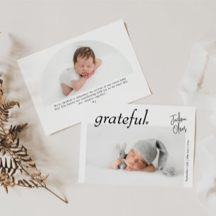 Minimaal modern landschapsbabyfoto Geboorte Aankondiging