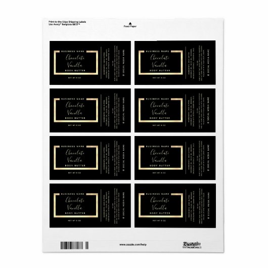 Minimaal modern lijst voor typografie etiket (Full Sheet)