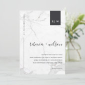 MINIMAAL MODERN MARBLE STONE TYPOGRAPHY WEDING KAART (Staand voorkant)