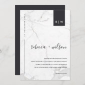 MINIMAAL MODERN MARBLE STONE TYPOGRAPHY WEDING KAART (Voorkant / Achterkant)