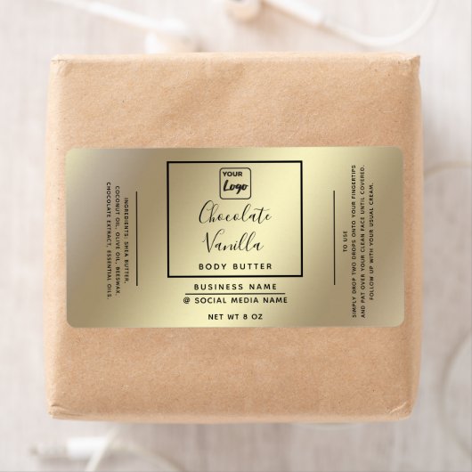 Minimaal modern, modern, typografisch goudproduct etiket (Insitu)