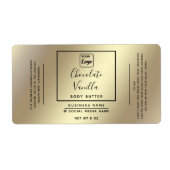 Minimaal modern, modern, typografisch goudproduct etiket (Voorkant)