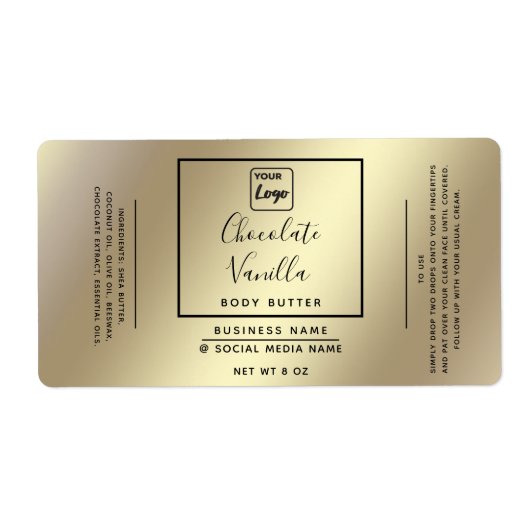 Minimaal modern, modern, typografisch goudproduct etiket (Voorkant)
