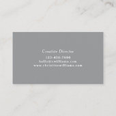 Minimaal Modern Monogram Grauw Wit Professioneel Visitekaartje (Achterkant)
