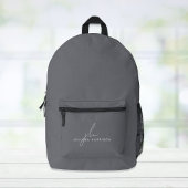 Minimaal modern monogram grijs bedrukte rugzak