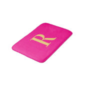 Minimaal Modern Monogram Heet Roze Badmat (Gekanteld)
