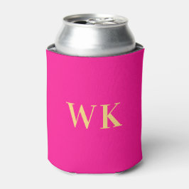 Minimaal Modern Monogram Hot Pink Blikjeskoeler
