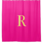 Minimaal Modern Monogram Hot Pink Douchegordijn (Voorkant)