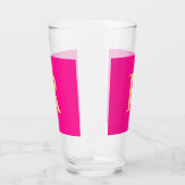 Minimaal Modern Monogram Hot Pink Glas (Links)