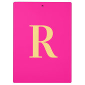 Minimaal Modern Monogram Hot Pink Klembord (Achterkant)