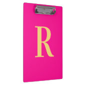 Minimaal Modern Monogram Hot Pink Klembord (Rechts)