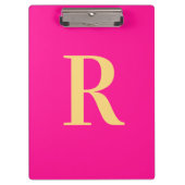 Minimaal Modern Monogram Hot Pink Klembord (Voorkant)