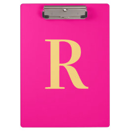 Minimaal Modern Monogram Hot Pink Klembord