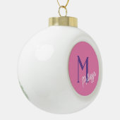 Minimaal Modern Monogram Kerst Ornament – Roze (Links)