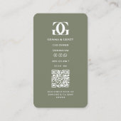 Minimaal Modern Monogram Logo G Sage Groen Visitekaartje (Achterkant)