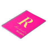 Minimaal Modern Monogram Naam Hot Pink Recept Notitieboek (Linkerzijde)