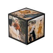 Minimaal modern monogram voor meerdere foto's kubus (Achter hoekig)