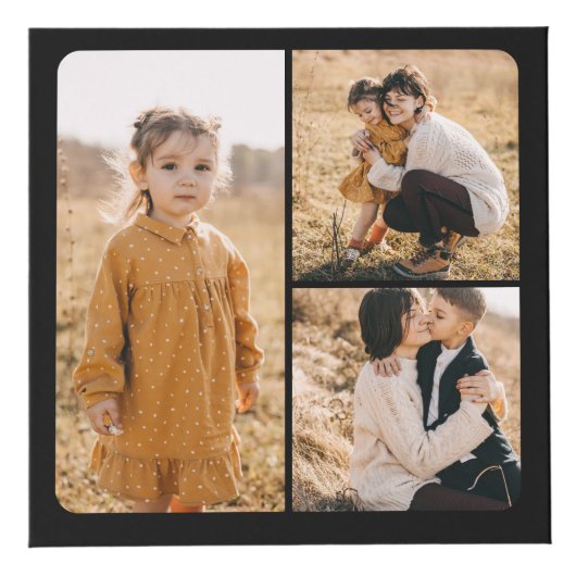 Minimaal modern monogram voor meerdere foto's kubus (Voorkant)