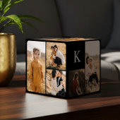 Minimaal modern monogram voor meerdere foto's kubus