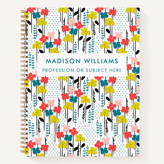 Minimaal modern Notitieboek bloemen (Voorkant)