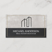 Minimaal Modern Onroerend Goed Logo | Gestikte Lee Visitekaartje (Voorkant)