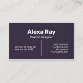 Minimaal modern Paars wit Visitekaartje (Achterkant)